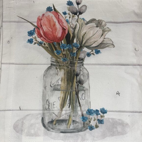 Farmhouse Spring Placemats Park Designs Floral Mason Jar Set of 4 Tiny Flaw READ - Picture 11 of 11
